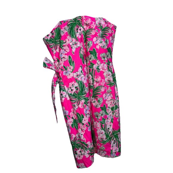 Lilly Pulitzer Multicolor Floral Stella Strapless Stress Bow Dress Sz 8 Preppy - Picture 15 of 16